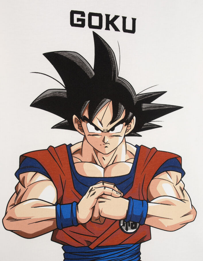 Boys' white Son Goku image DRAGON BALL T-shirt