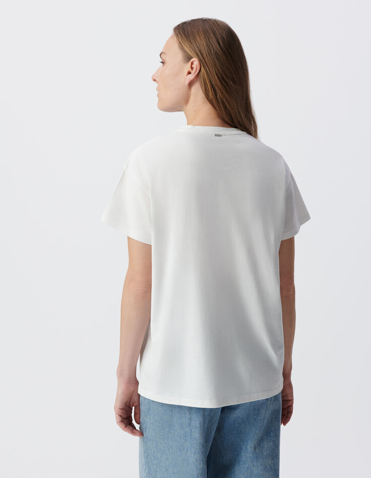 Camiseta blanca mensaje iridiscente-3
