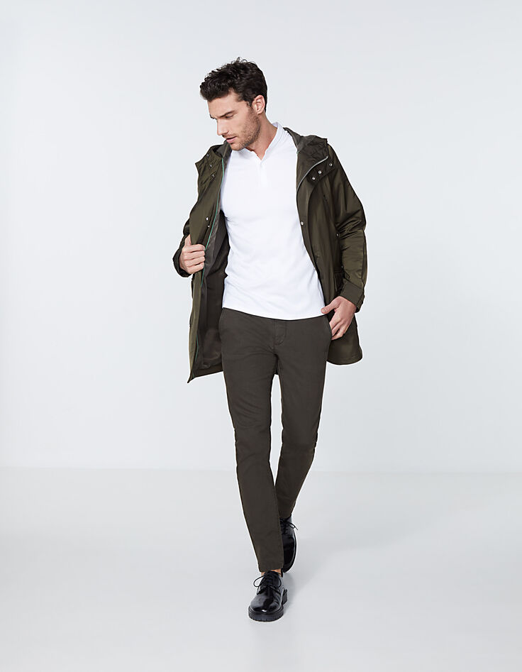 Polo blanc Interlock avec bord-côte au col Homme-6