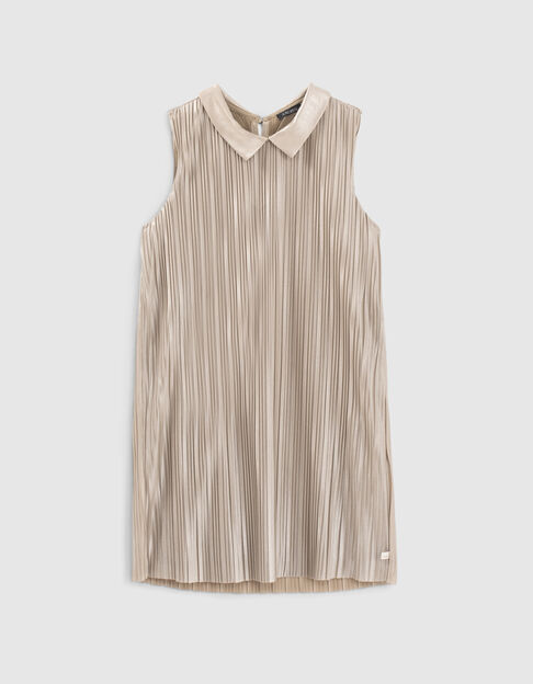 Vestido dorado plisado reciclado sin mangas niña