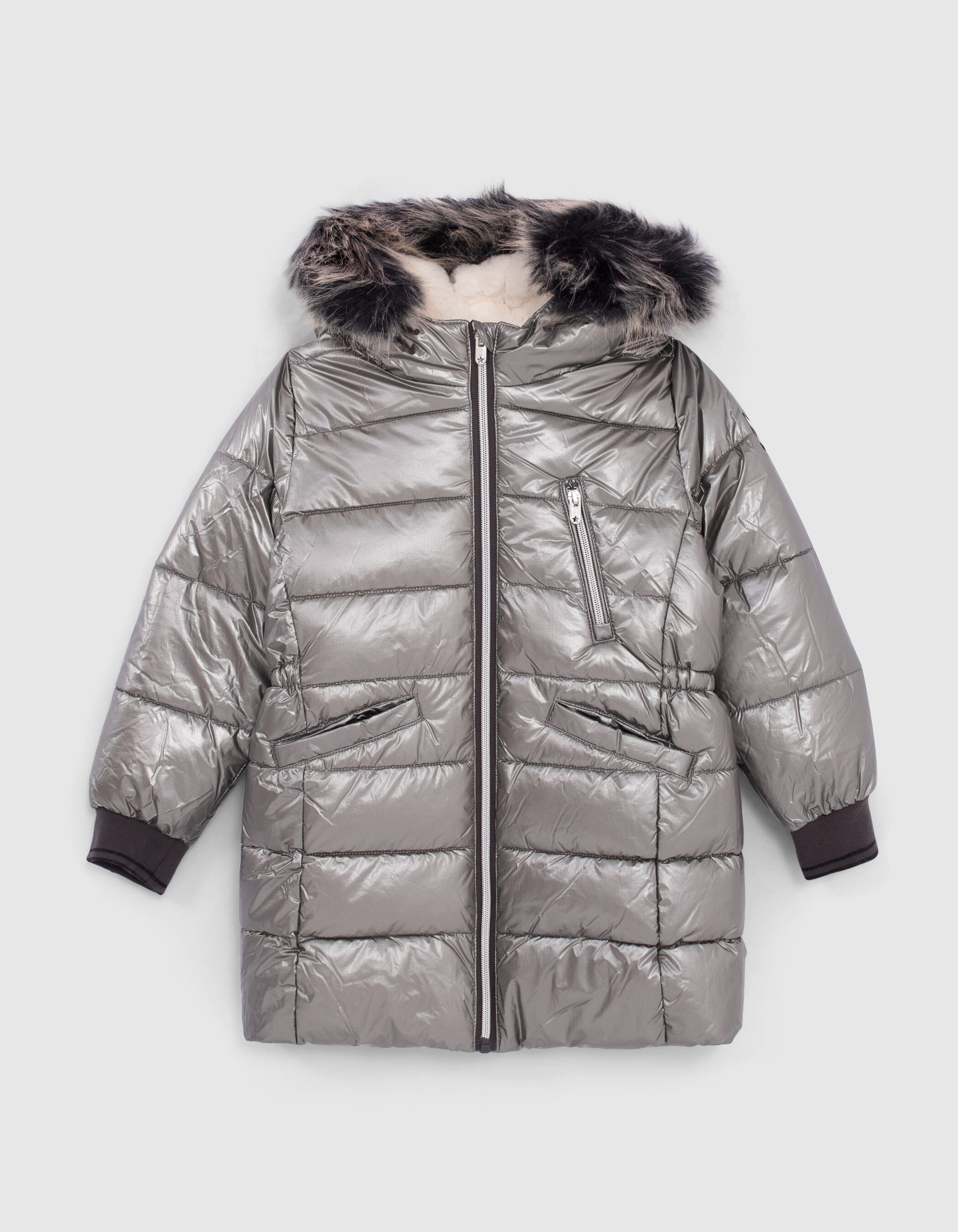 Girls silver coat clearance