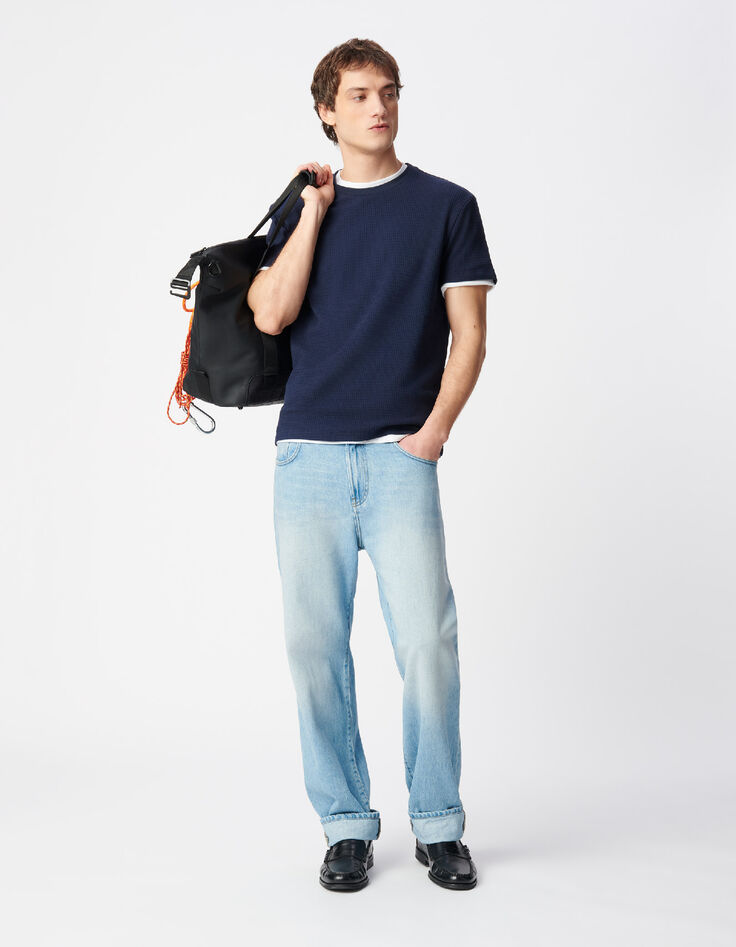 Marine T-Shirt Bio-Baumwolle mit Relief-2