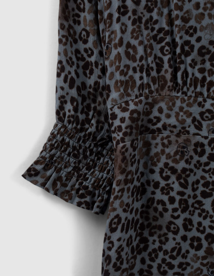 Lange blauwe jurk LENZING™ ECOVERO™ rock-luipaard Dames-3