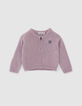 Baby girls’ lilac zipped knitted cardigan-1