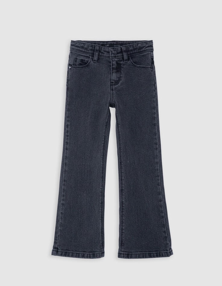 Vaqueros FLARE gris oscuro para niña-1