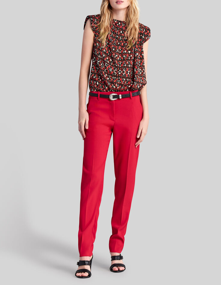 Top negro estampado ikat Mujer-4