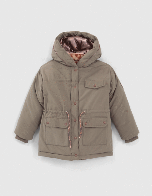 Girls’ 3-in-1 khaki furry parka and reversible jacket - IKKS