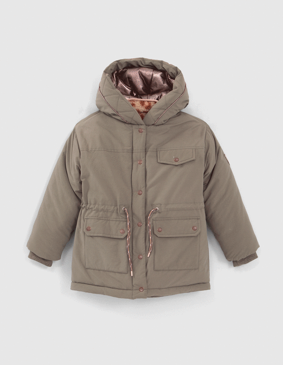 Parka 3-en-1 kaki et veste réversible