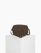 Sac The Messenger en cuir kaki effet reptile femme-1