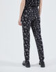 Pantalon droit en crêpe imprimé tatoo femme-3