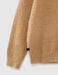 Karamel donzig gebreid vest meisjes-5