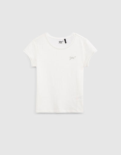 Camiseta blanco roto Essentiel niña algodón eco - IKKS