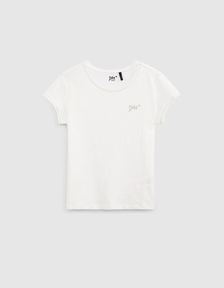 Camiseta blanco roto Essentiel niña algodón eco