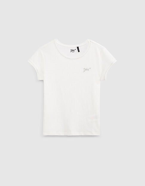 Girls’ off-white Essential organic cotton T-shirt