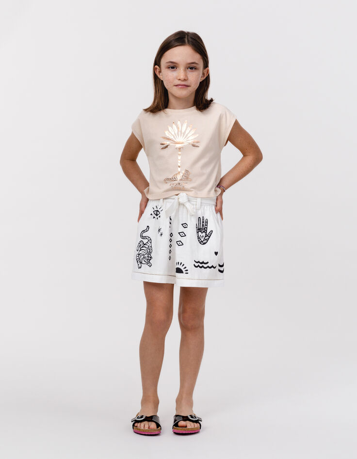 Short blanc imprimé maxi motifs fille-3