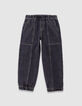 Jean jogger loose noir garçon-3