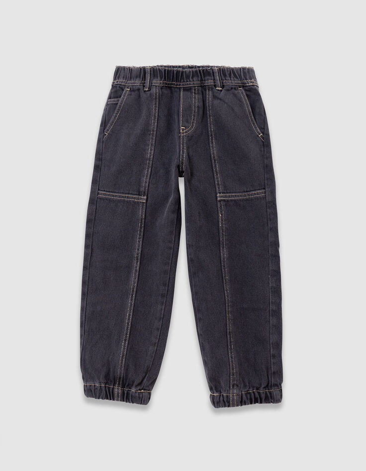 Jean jogger loose noir garçon-3