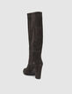 Schokoladebraune Damenstiefel aus Veloursleder-3