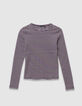 T-shirt 2-en-1 rayé et t-shirt noir manches courtes fille-5