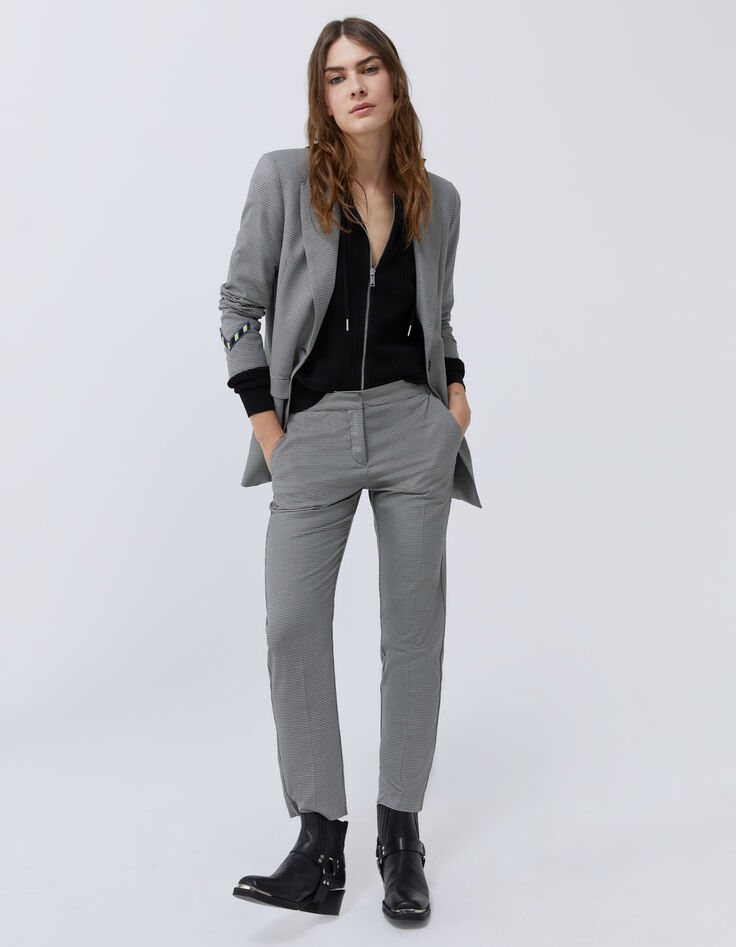Women’s black knit studded ribbed knit cardigan-5 Women’s black knit studded ribbed knit cardigan-5