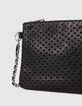 Clutch 111 negro cuero perforado-4