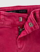 Fuchsia Skinny-Mädchenjeans mit Flechtgürtel-5