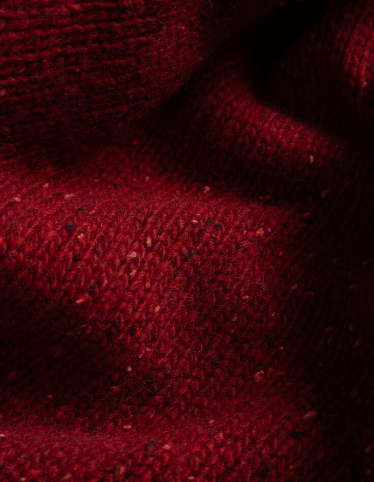 Roter Strickpullover mit Rundhalsausschnitt für Damen-4 Roter Strickpullover mit Rundhalsausschnitt für Damen-4