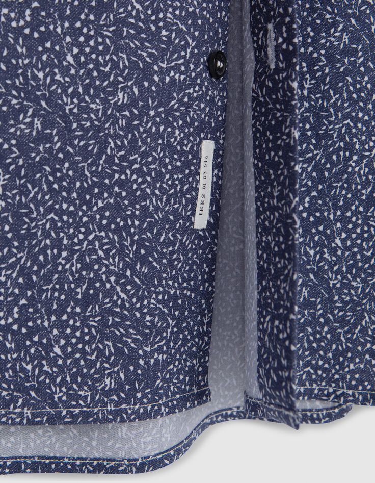 Chemise SLIM marine imprim&eacute; minimaliste Homme-7