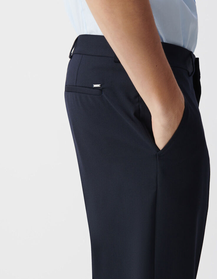 Pantalon de costume marine &agrave; revers Homme-4
