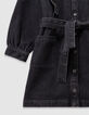 Robe en jean gris ceinturée détails volants fille-7