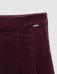 Girls’ burgundy pleated short skirt-5