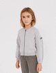 Cardigan gris chiné moyen bi matière zippé fille-6