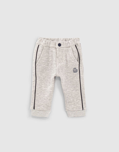 Baby boys’ grey joggers with side bias - IKKS