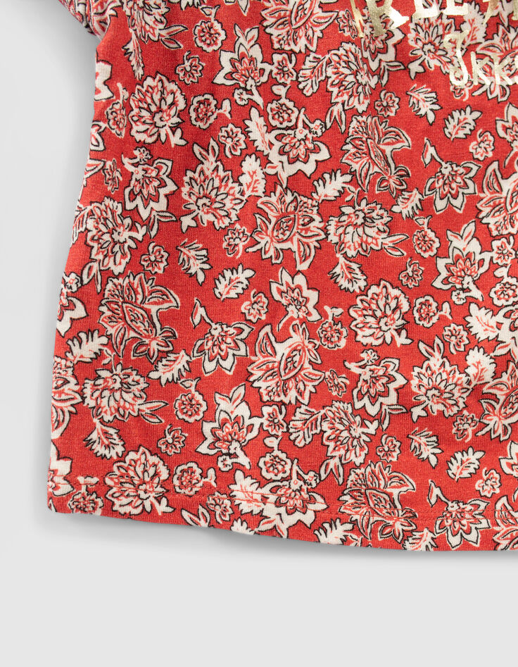 Rotes T-Shirt mit Blumenprint für Babymädchen-6
