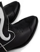 Women&rsquo;s black & white leather cowboy boots, Western seams-4