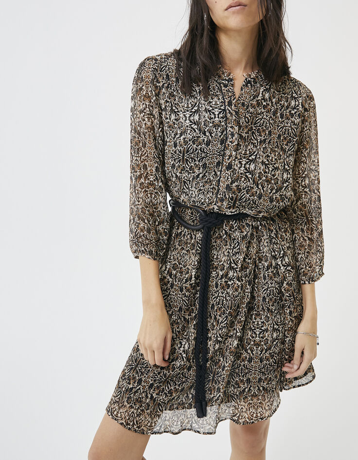 Women’s arabesque print short dress-1
