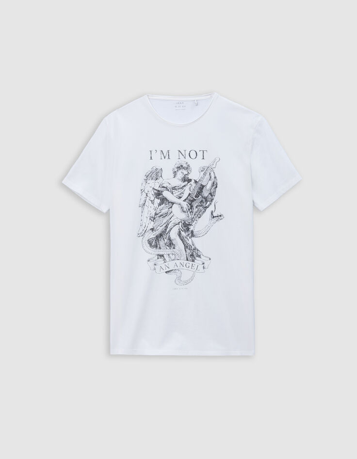 Men’s white organic cotton T-shirt with angel-guitarist-5