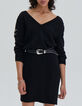 Vestido corto negro punto juego puntos espigas mujer-2