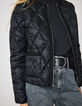 Women’s black quilted light padded jacket with braid-4