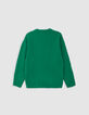 Grüner flauschiger Strickpullover für Jungen-4