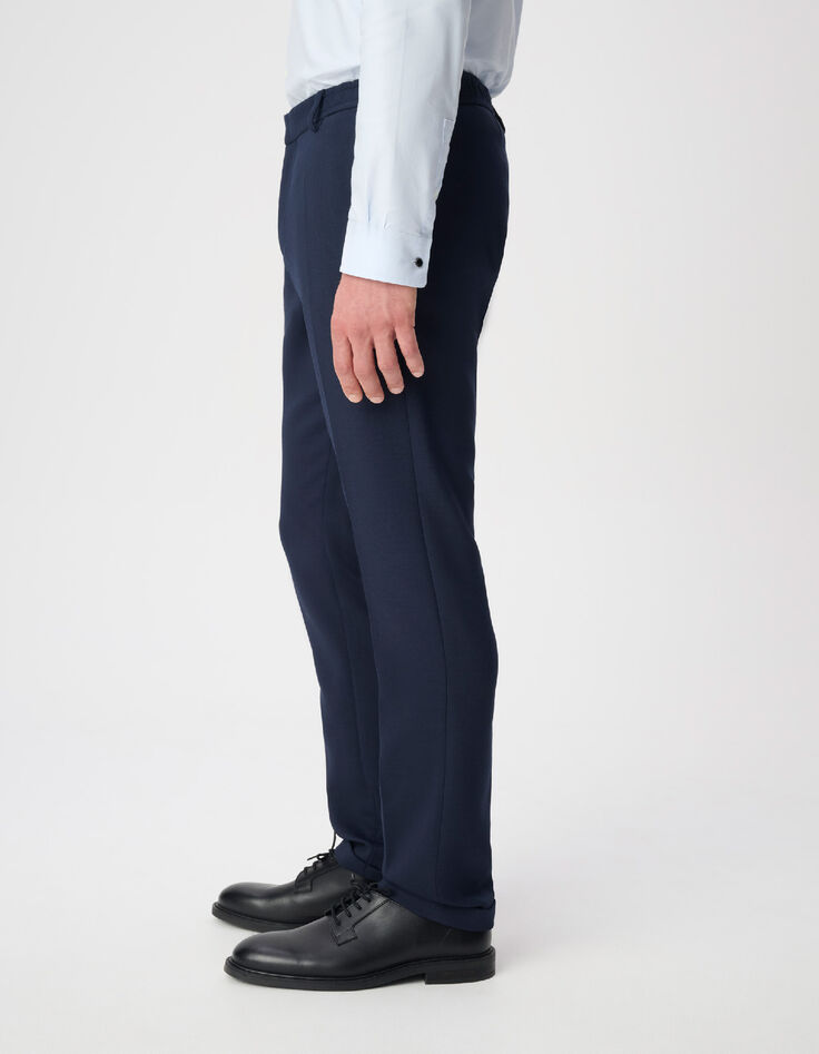 Elegante marine keperstof herenbroek-4