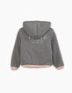 Girls’ powder pink and grey marl reversible jacket -4