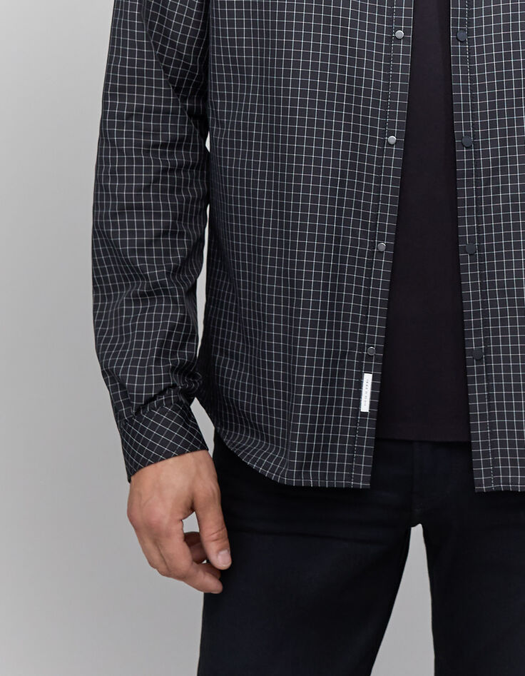 DRYFAST zwart geruit REGULAR overhemd voor heren-5