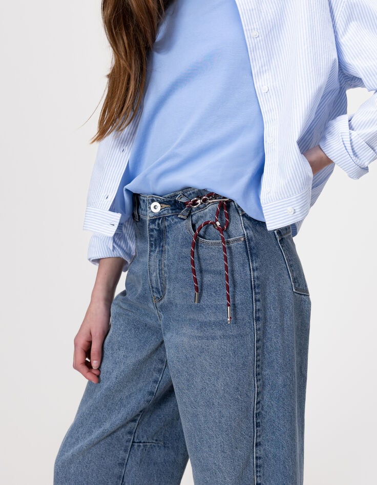 Blaue Mädchen-Ballonjeans mit Kordel-7 Blaue Mädchen-Ballonjeans mit Kordel-7