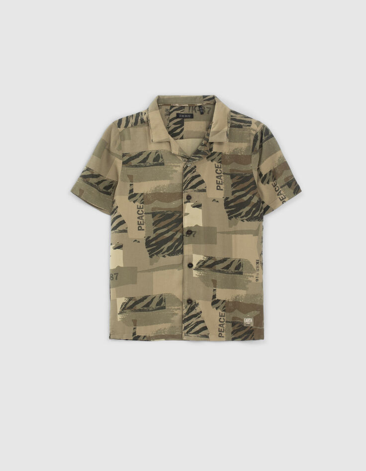 Khaki Jungenhemd aus EcoVero™ mit Camouflageprint-1
