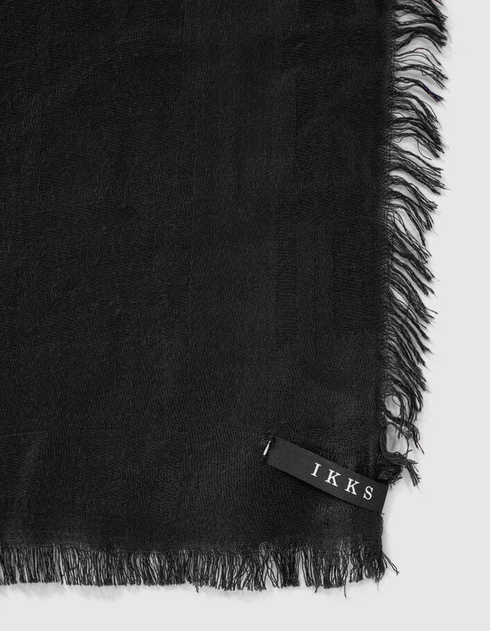 foulard jacquard monogramme  IKKS  noir femme -2