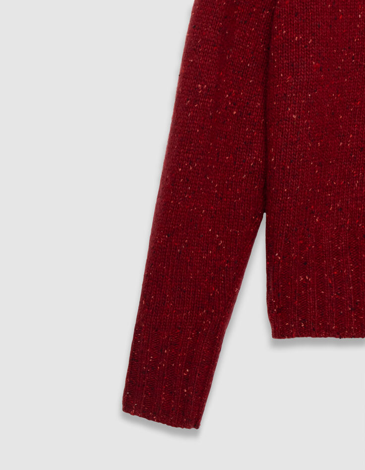 Roter Strickpullover mit Rundhalsausschnitt für Damen-3