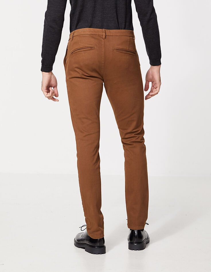 Pantalón chino SLIM coñac Hombre-3