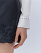Chemise écrue fluide tête de mort cloutée dos Femme-3