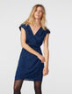 Robe drapée en voile imprimé wavy métallisé femme-2